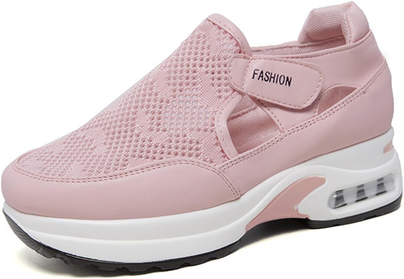 Womens Orthopedic Walking Sandals Arch Support Sport Outdoor Hiking Comfortable Closed Toe Slip On Platform Wedge Shoes