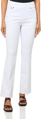 SLIM-SATION Women's Pull Over Flare Leg Jean with Real Front and Back Pockets