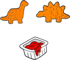 Dinosaur Chicken Nugget Enamel pin for Women Men Lapel Brooch Badge Pin for Backpack Bag