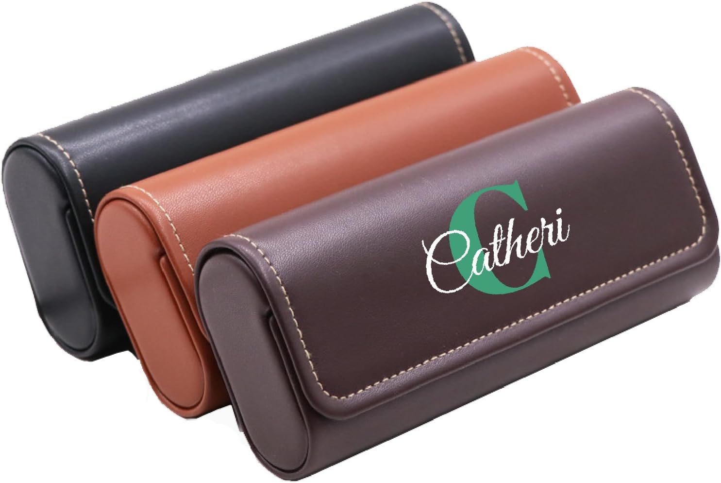 Custom Hard Shell Eyeglasses Case Personalized Name Initials Embossed Sunglass Glass Case Portable Lightweight PU