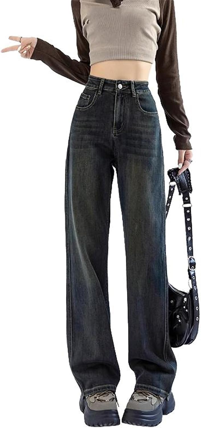 Women's Spring Autumn Jeans American Retro Wide Leg Loose Casual Home Party Gathering Commute Pants