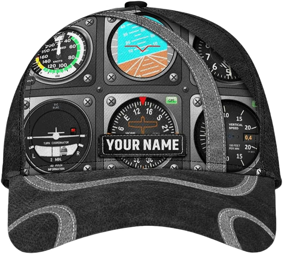 Custom Pilot Cap, Personalized Pilot 3D Cap with Name, Pilot Hat,Gifts for Pilot, Men, Women, Team, Birthday, Christmas