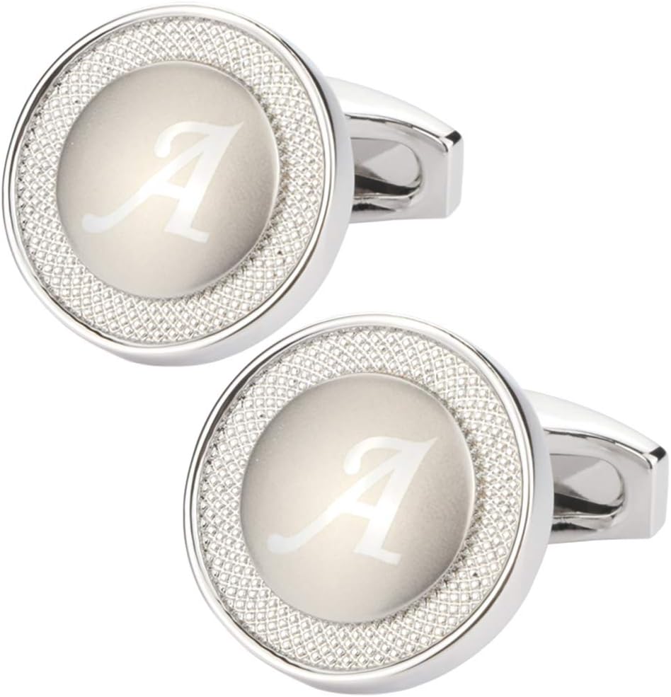 GWD Cufflinks for Men Shirt Premium Quality Personalized Initials Alphabet A-Z Gift Box