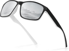 Polarized Sunglasses for Men, Lightweight Mens Sunglasses UV400 Protection, Black Square Sun Glasses Driving Fishing