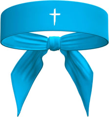Cross Sports Head Tie Headband Sweat Black White - Christian Jesus God Scripture Bible Verse Faith Men's Football Accessories