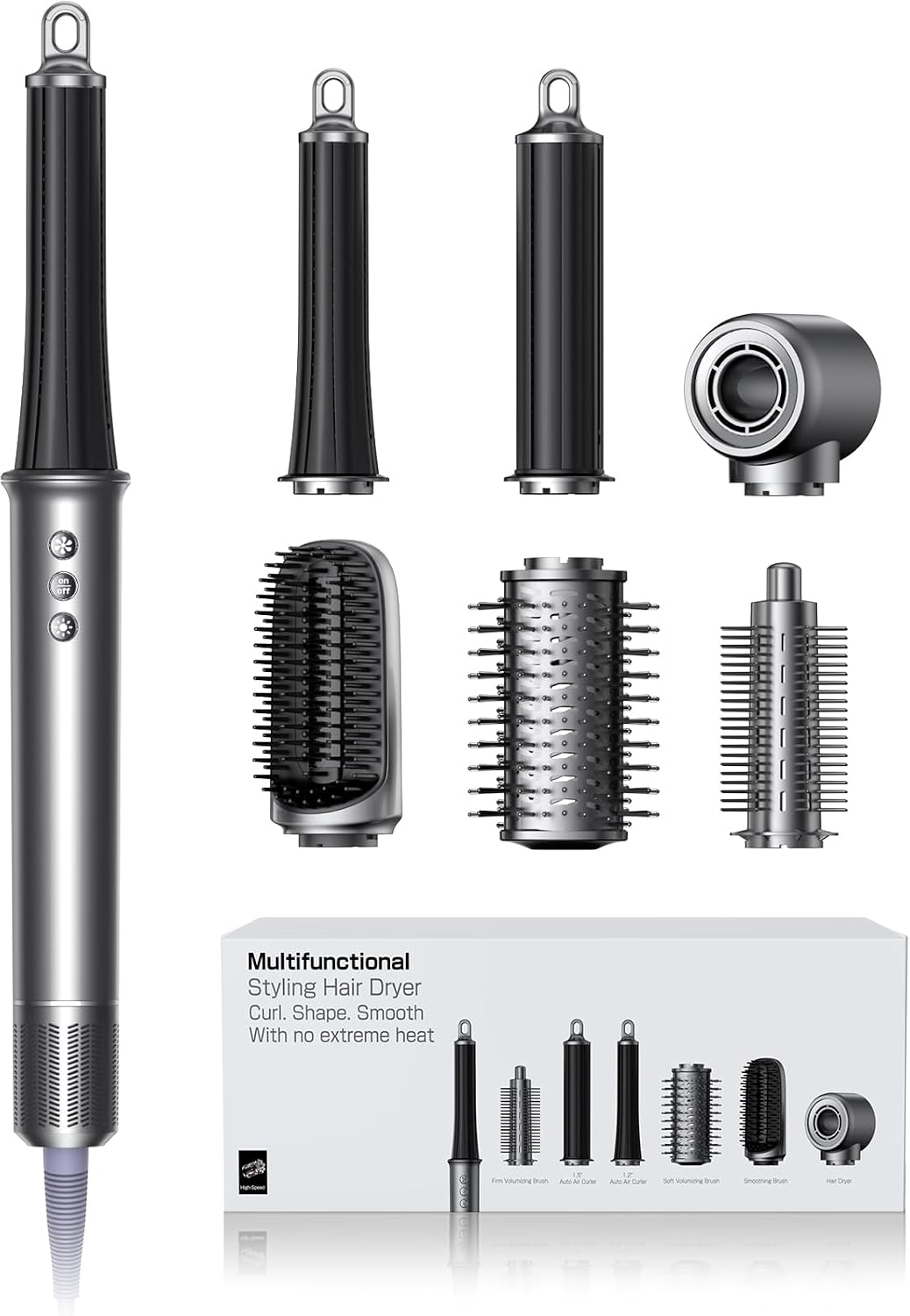 DYS0N Air Wrap-Like – All-in-One High-Speed Hair Styler with Auto Curl, Blow Dryer & Smoothing Brush – 160000 RPM Motor, Ionic Frizz Control, for All Hair Types (Nickel)