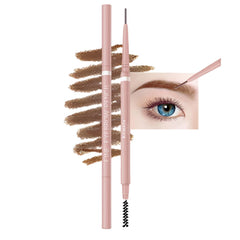 Eyebrow Pencil,2Pcs Professional Micro Brow Pencil with Spoolie Brush,Longwearing Waterproof Eyebrow Pencil,5 Colors to Choose. (#3 Brown)