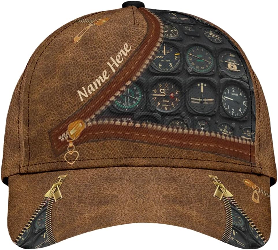 Custom Pilot Cap, Personalized Pilot 3D Cap with Name, Pilot Hat,Gifts for Pilot, Men, Women, Team, Birthday, Christmas