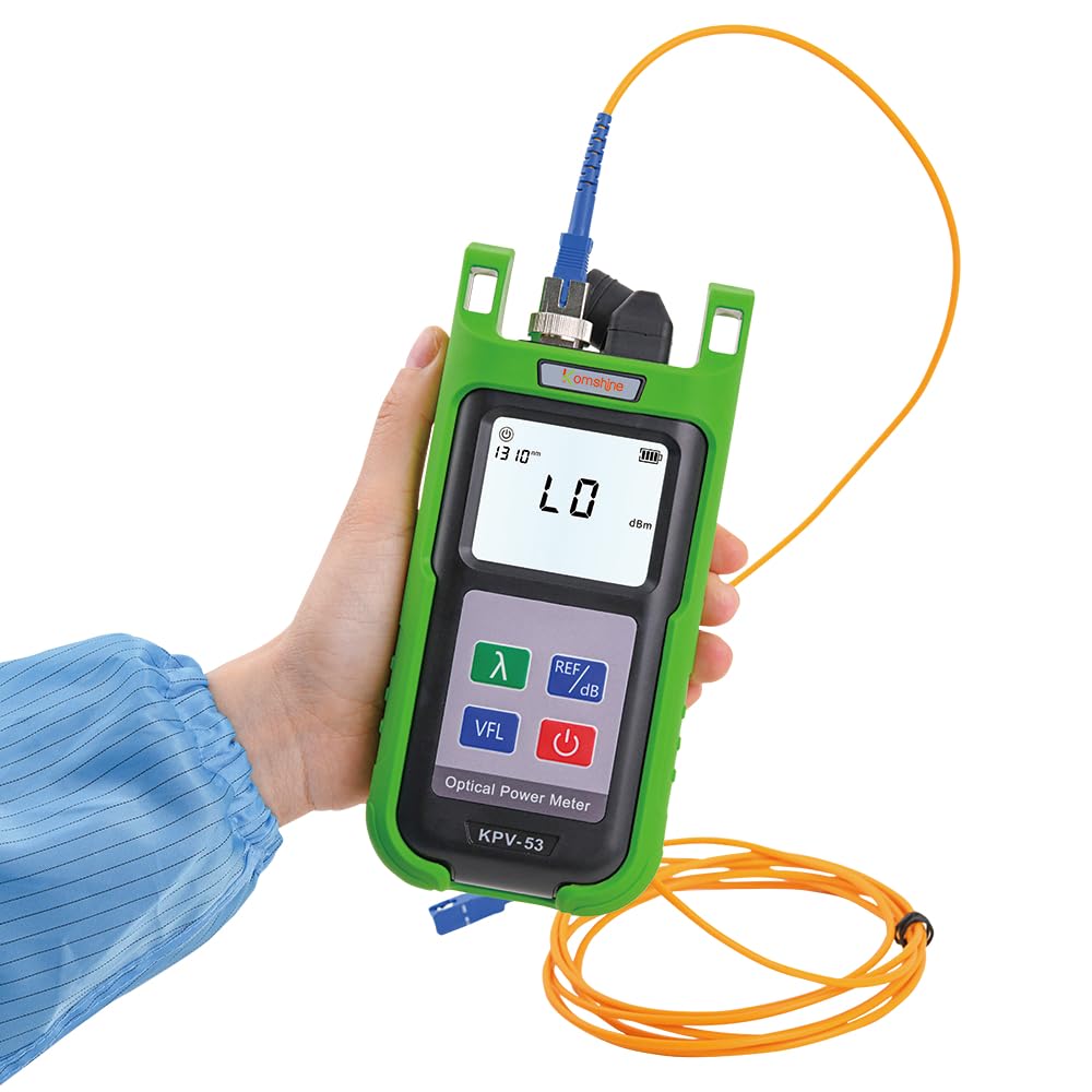 Komshine Fiber Power Meter KPV-53 OPM -70~+6dbm Wavelength: 850/980/1300/1310/1490/1550/1625nm Built in Visual Fault Locator 5-8km Support Self-Calibration Medidor de potencia de fibra óptica