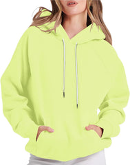 Sweatshirts for Women Long Sleeve Hooded Pullover Hoodies Casual Drawstring Solid Tops 2025 Fall Trendy Y2K Clothes