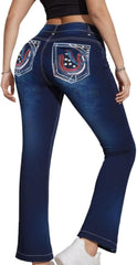 Women's Plus Size Flared Jeans High Waist Hip Lifting Stretchy 1X-5X