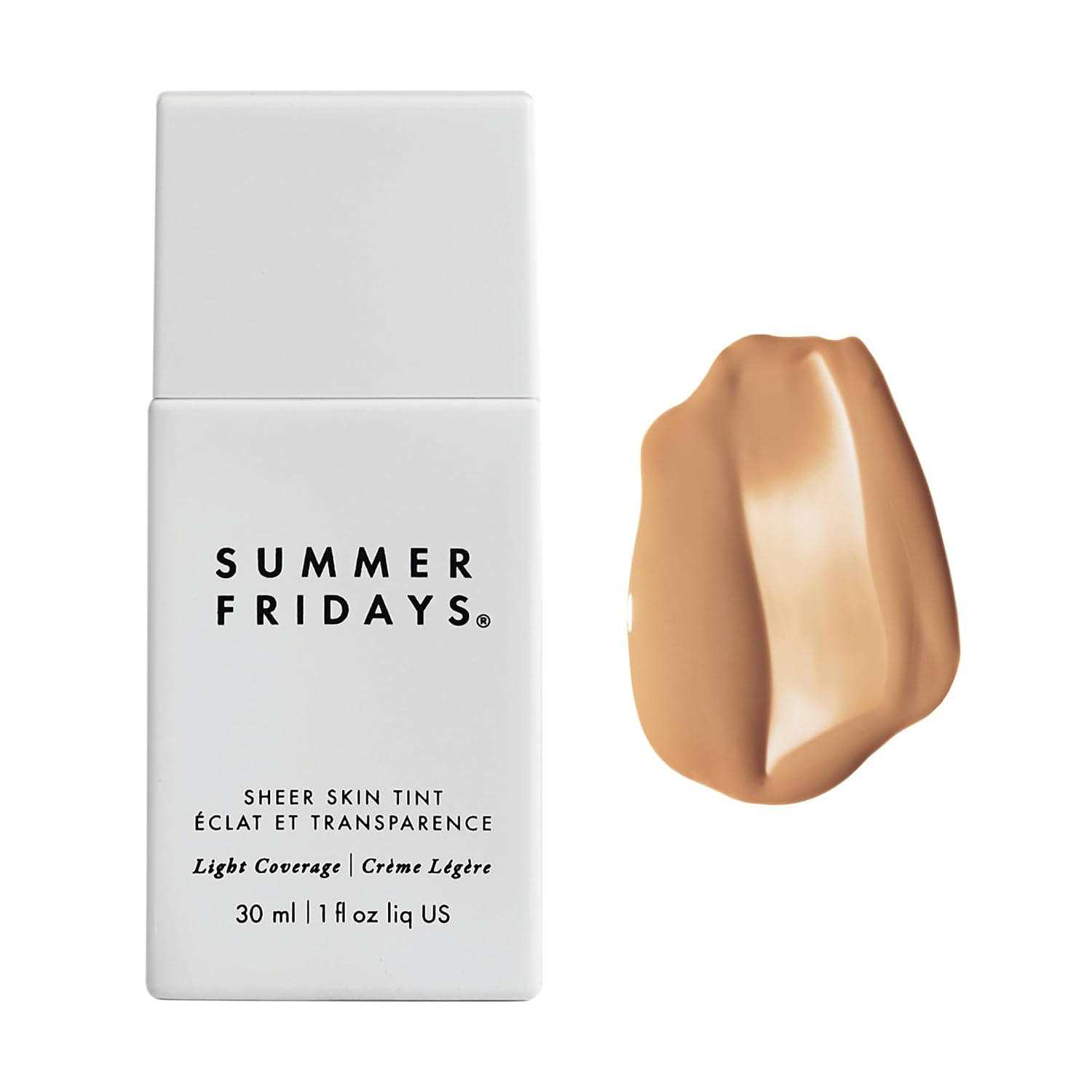 Summer Fridays Sheer Skin Tint - Tinted Moisturizer with Hyaluronic Acid - Helps Diminish Uneven Skin Tone - Sheer to Light Coverage - Shade 2.5 - Light with Cool Peach Undertones (1 Fl Oz)