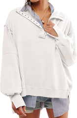 Oversized Sweatshirt for Women, Sweatshirt for Women Oversized Casual Long Sleeve Button Henley Neck Pullover Tops