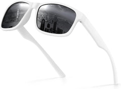 Polarized Sunglasses for Men, Lightweight Mens Sunglasses UV400 Protection, Black Square Sun Glasses Driving Fishing