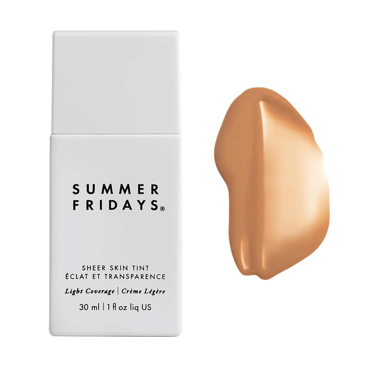 Summer Fridays Sheer Skin Tint - Tinted Moisturizer with Hyaluronic Acid - Helps Diminish Uneven Skin Tone - Sheer to Light Coverage - Shade 2.5 - Light with Cool Peach Undertones (1 Fl Oz)