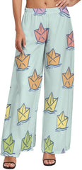 Flying Airplane Balloon Wide Leg Pants for Women Elastic High Waisted Womens Casual Palazzo Lounge Pants