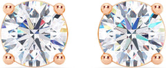 Mens 14k Gold Lab Grown Diamond Stud Earrings (1/2-4 cttw, F-G Color, VS Clarity), 4 Prong, Push Back