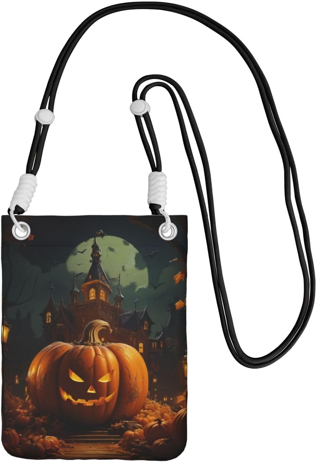 Pumpkin Halloween Print Small Crossbody Bags for Women Lightweight Phone Bag Purses Adjustable Strap