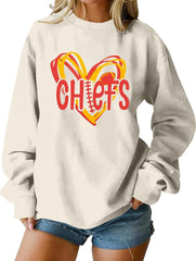 Game Day Sweatshirts for Women Football Heat Sweatshirt Oversized Crewneck Long Sleeve Pullover Top Shirt Outfits