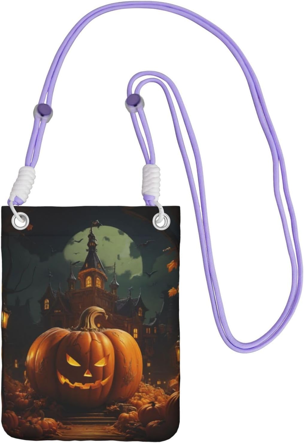 Pumpkin Halloween Print Small Crossbody Bags for Women Lightweight Phone Bag Purses Adjustable Strap