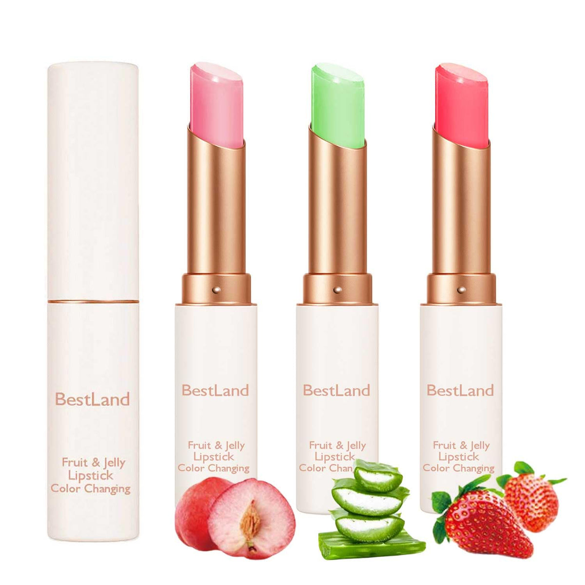 3 Pcs/Set Avocado, Grape & Blueberry Jelly Lipstick Set, Color Changing Lip And Cheek Stain | PH-Activated Temperature Reactive Moisturizing Lipstick for Dry & Mature Lips, Hydrating Long-Lasting Lip