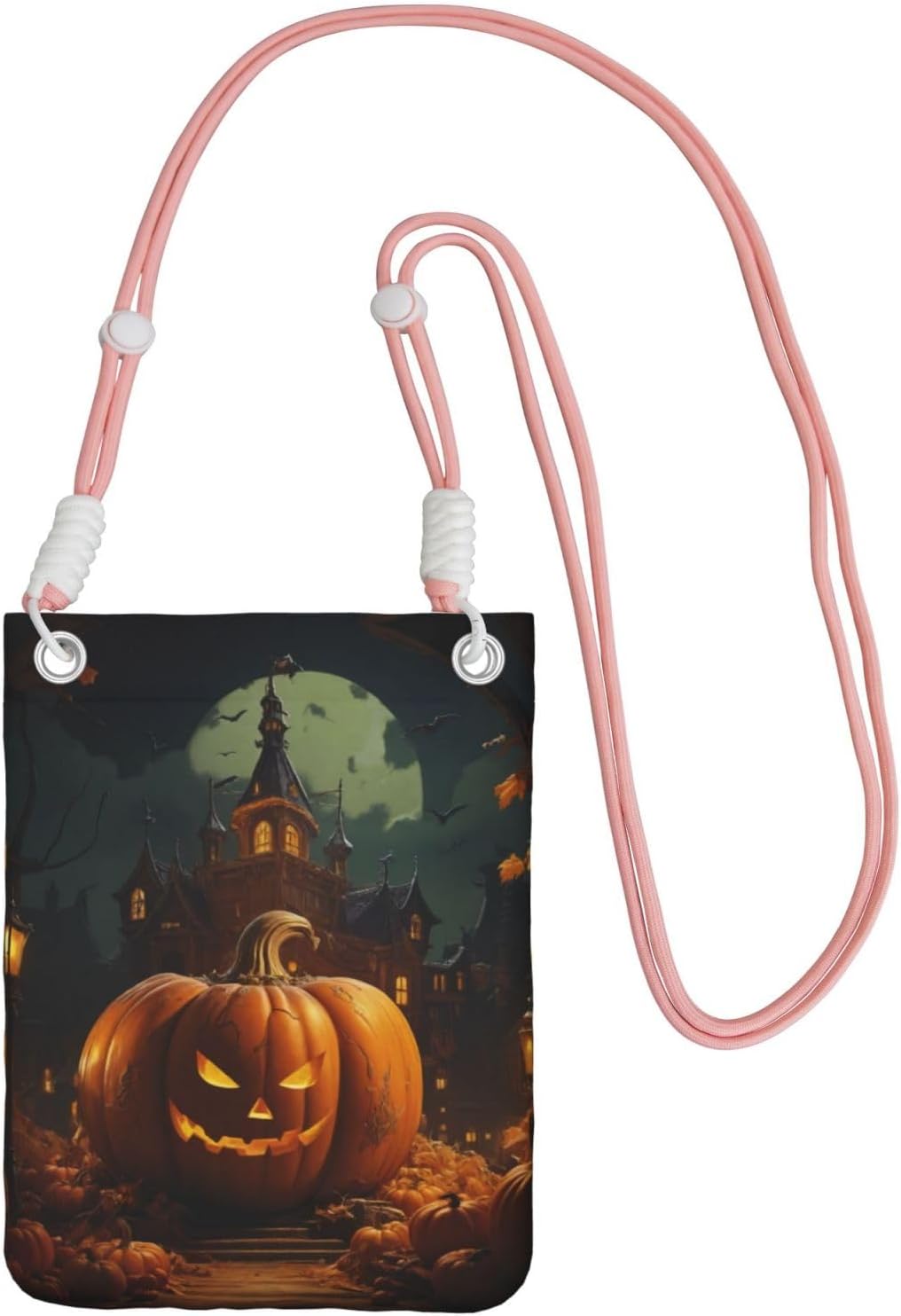 Pumpkin Halloween Print Small Crossbody Bags for Women Lightweight Phone Bag Purses Adjustable Strap