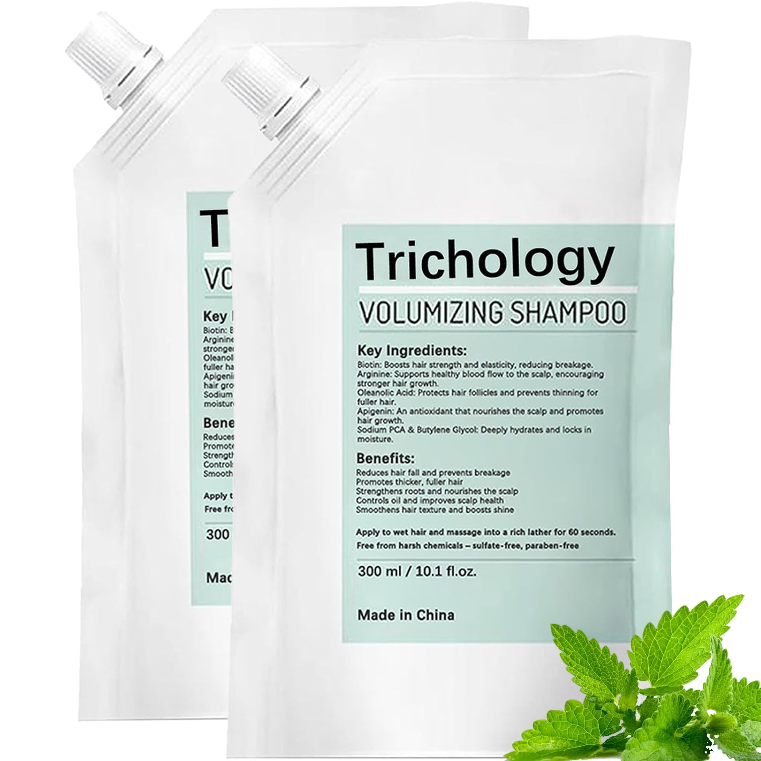 Trichology Shampoo Anti-Hair Fall & Less Shedding & Volumizing Shampoo,Enriched with biotin, arginine, and lauric acid 300ML (1pc)