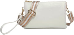 JEN & CO. Izzy Vegan Leather Crossbody Bags Clutch Purses Wristlet Wallet Shoulder Handbag with Guitar Strap for Women