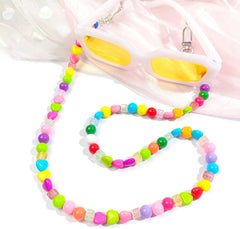 Eyeglass Chain for Women Beaded Eye Glasses String Holder Acrylic Alloy Around Neck Sunglasses Mask Necklace Lanyard