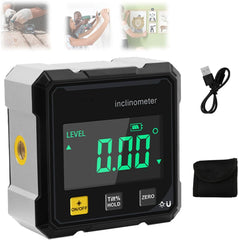 4-Side Magnetic Digital Angle Gauge with Laser, Digital Angle Finder Magnetic, Nivel Digital, Digital Inclinometer with Auxiliary Light, Cube Inclinometer with Backlight (2PCS)