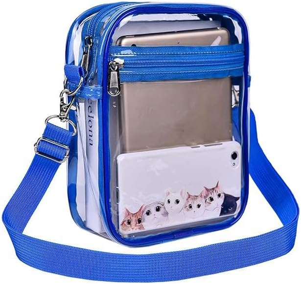 Clear Crossbody Bag with Adjustable Shoulder Strap Messenger Bag for Stadium Events Clear Messenger for Men and Women