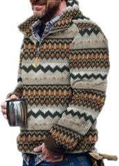 Western Pullover Sweayer Hoodie Tribal Western Vintage Sweaters with Pocket Mens Aztec Fleece Jackets Top