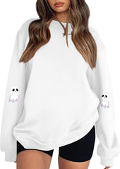 Halloween Shirts For Women Long Sleeve Sweatshirts Spooky Season Blouses Halloween Graphic Crew Neck Tops Pullover