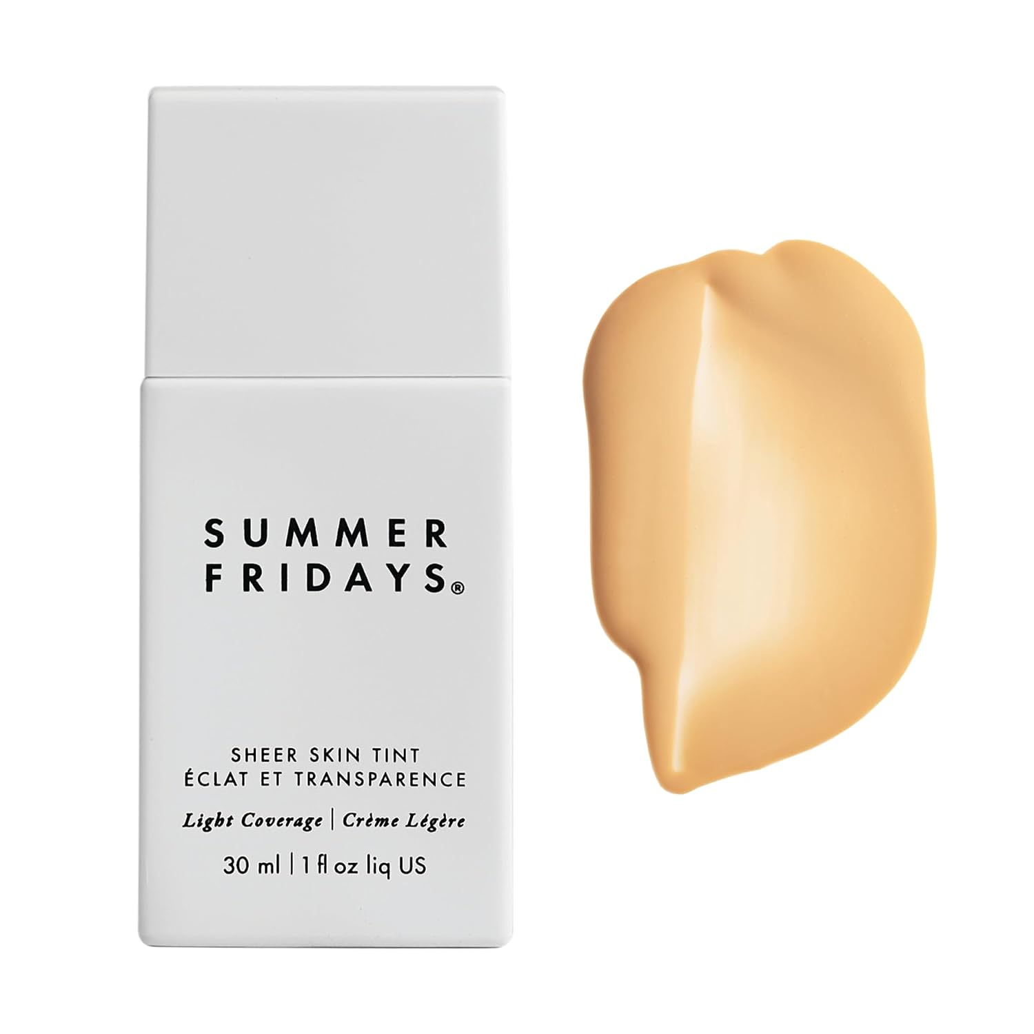 Summer Fridays Sheer Skin Tint - Tinted Moisturizer with Hyaluronic Acid - Helps Diminish Uneven Skin Tone - Sheer to Light Coverage - Shade 2.5 - Light with Cool Peach Undertones (1 Fl Oz)