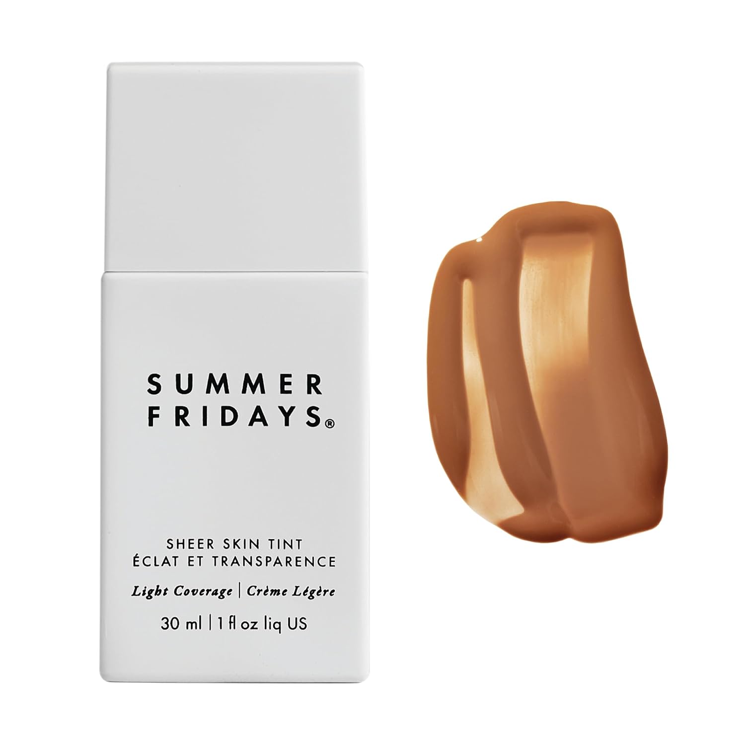 Summer Fridays Sheer Skin Tint - Tinted Moisturizer with Hyaluronic Acid - Helps Diminish Uneven Skin Tone - Sheer to Light Coverage - Shade 2.5 - Light with Cool Peach Undertones (1 Fl Oz)