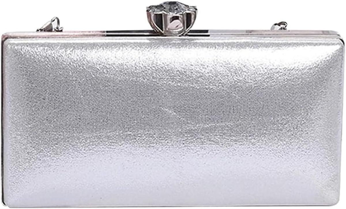 Women's Evening Rhinestone Clutch Purse Crystal Handbag Glitter Shoulder with Detachable Chain Elegant Crossbody
