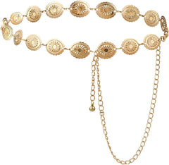 Waist Chain Belt, Western Style Chain Belt for Women Cowgirl Adjustable Metal Waist Chain Country Concert Outfit