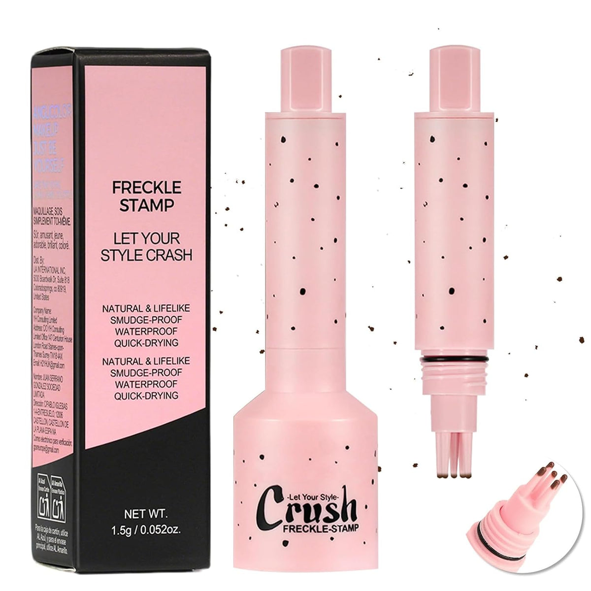 Freckle Stamp Pen Pro - 5-Point Quick Dry & Waterproof Fake Freckles Maker, Natural-Looking Faux Freckles Stain for Lifelike Sunkissed Makeup, Long Lasting, Easy One-Press Application, 02 Medium