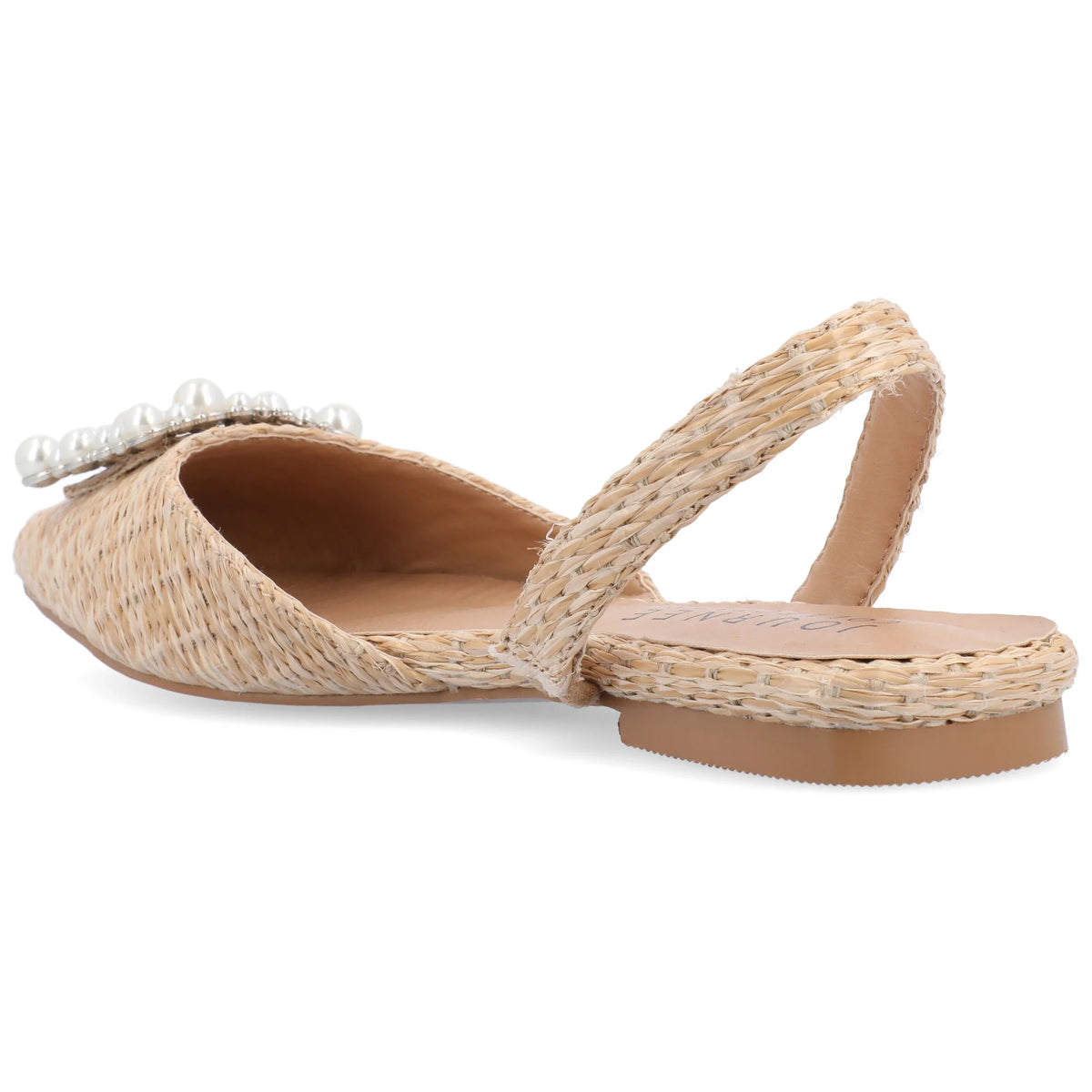Journee Collection Women's Medium and Wide Width Hannae Sling Back Pointed Toe Flats
