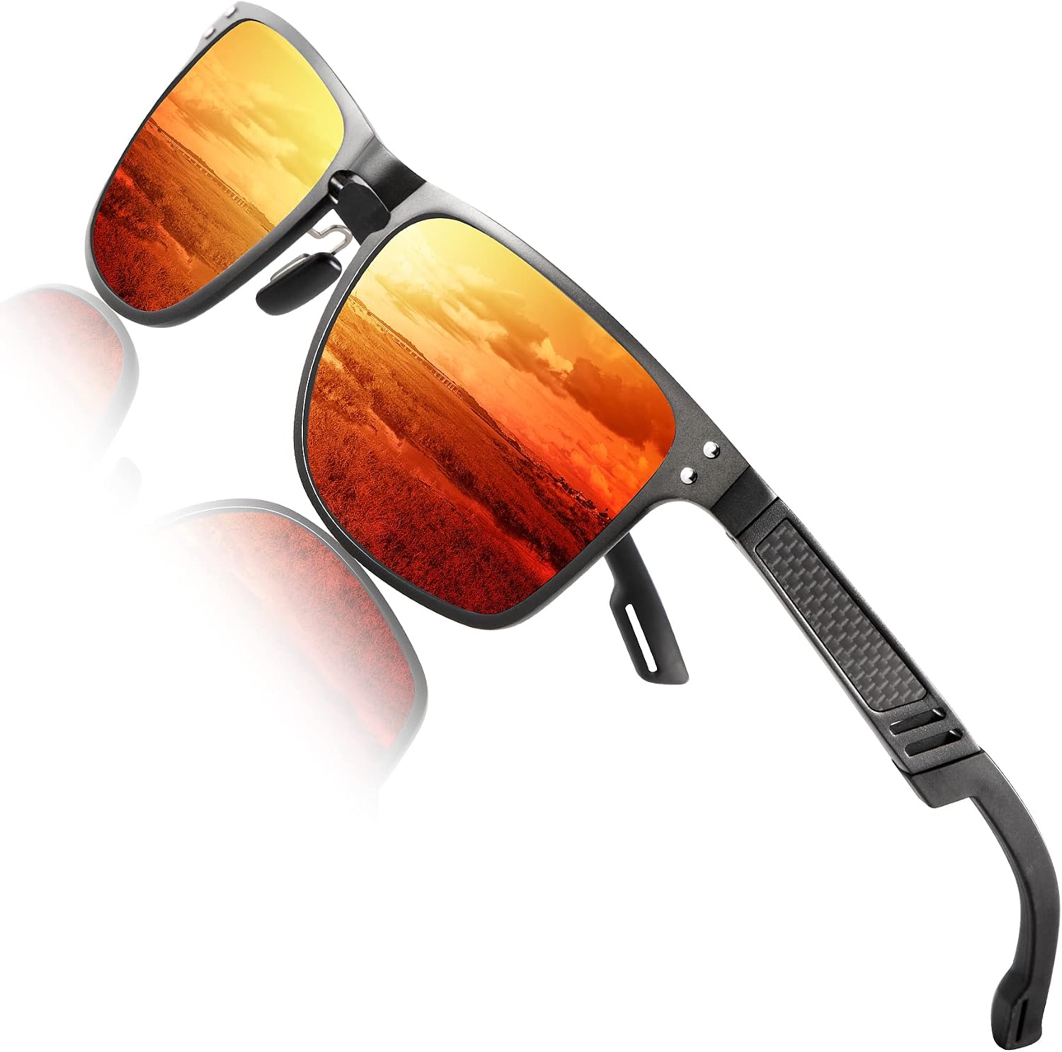 ANYLUV Polarized Sunglasses for Men Rectangular Classic Al-Mg Metal Frame Sun Glasses Mens Sunglasses with UV Protection