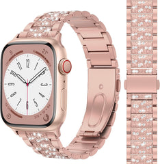 MARGE PLUS Compatible with Apple Watch Bling Band Women 38mm 40mm 41mm 42mm Series 11 10 9 8 7 6 5 4 3 2 1 SE, Upgraded Sparkle Replacement Bracelet iWatch Band, Diamond Rhinestone Stainless Steel Metal Strap