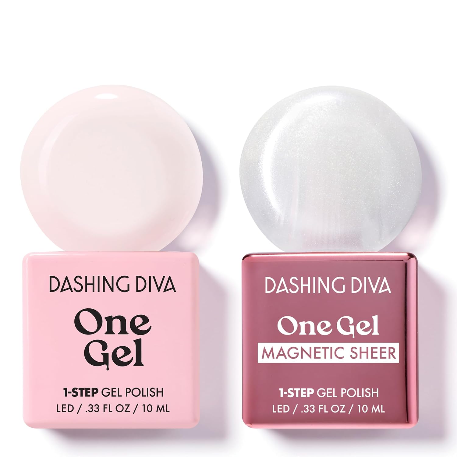 Dashing Diva One Gel Color & Magnetic Topper Duo - Lipgloss - Aristocrat & Iridescent Glitter Topper - 3-in-1 Base Coat, Nail Color & Top Coat - Gel Nail Polish Set