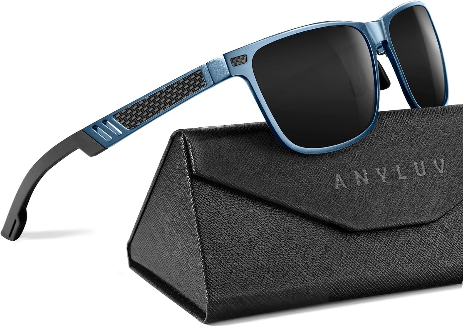 ANYLUV Polarized Sunglasses for Men Rectangular Classic Al-Mg Metal Frame Sun Glasses Mens Sunglasses with UV Protection