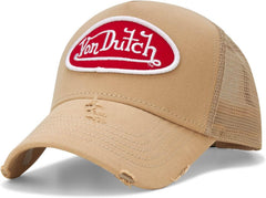 Von Dutch Unisex Trucker Hat - Curved Bill Mesh Back Retro Classic Adjustable Snapback Baseball Cap for Men and Women