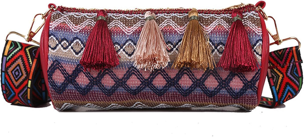 Women's Sling Crossbody Bag,cute Small hobo boho purses crossbody bags, Ethnic Style Shoulder Bag with Adjustable Strap