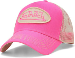 Von Dutch Unisex Trucker Hat - Curved Bill Mesh Back Retro Classic Adjustable Snapback Baseball Cap for Men and Women