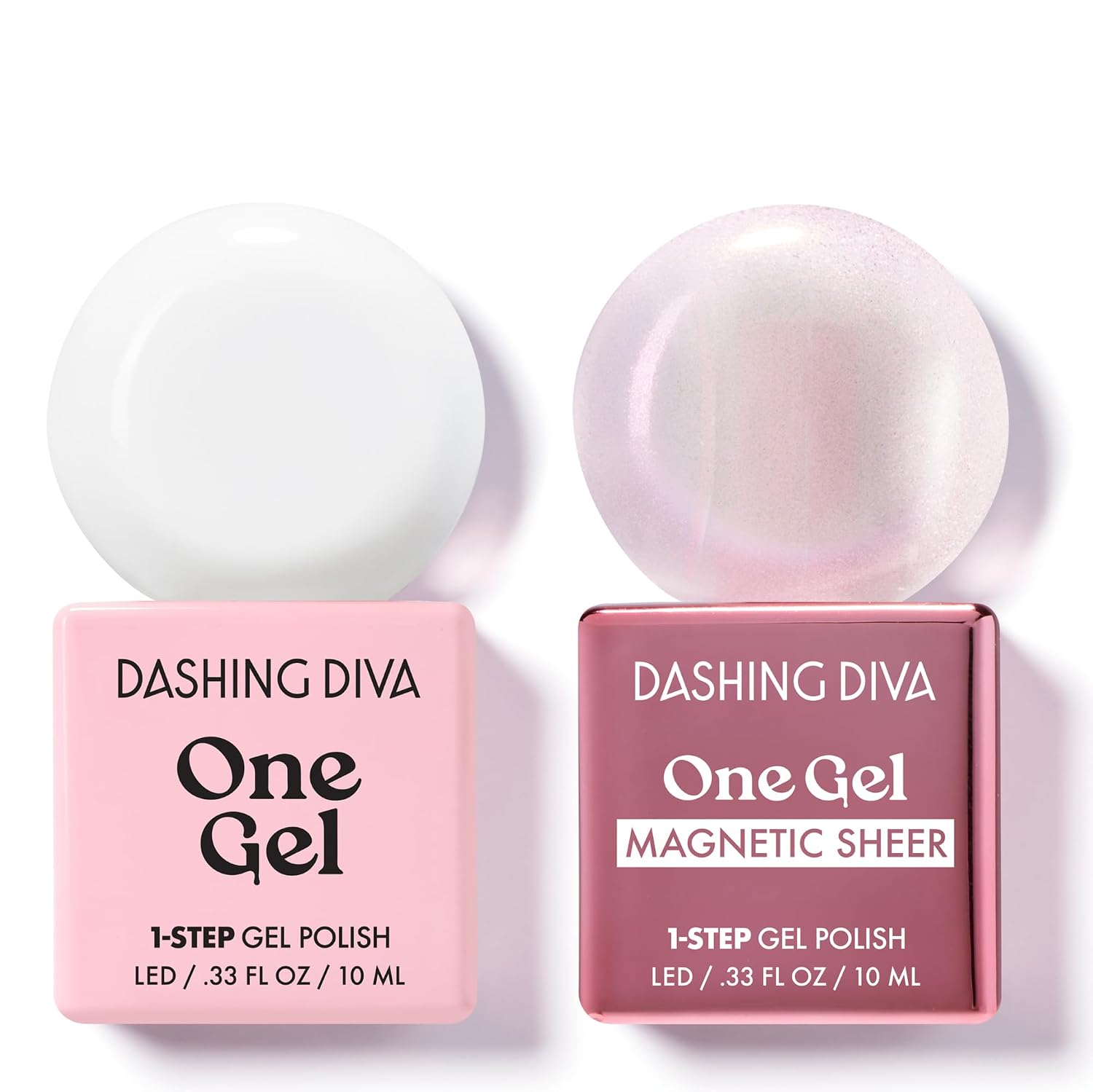 Dashing Diva One Gel Color & Magnetic Topper Duo - Lipgloss - Aristocrat & Iridescent Glitter Topper - 3-in-1 Base Coat, Nail Color & Top Coat - Gel Nail Polish Set