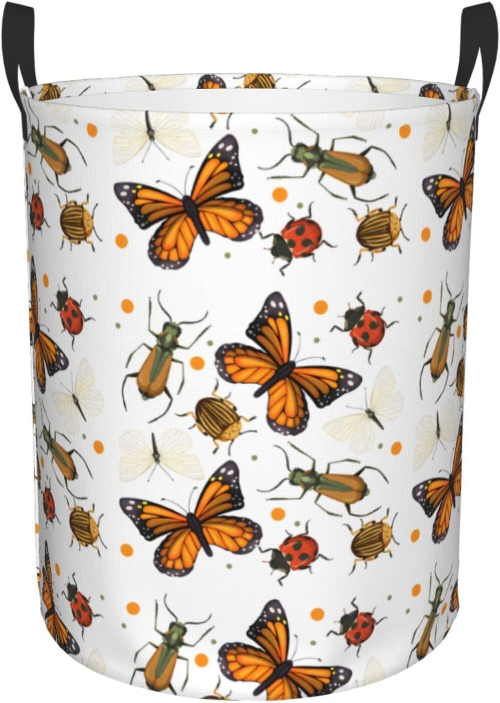 Basketball Laundry Hamper Collapsible Laundry Baskets with Handles Easy Carry Dirty Clothes Hamper Round for College Dorm, Blanket, Toy (S)