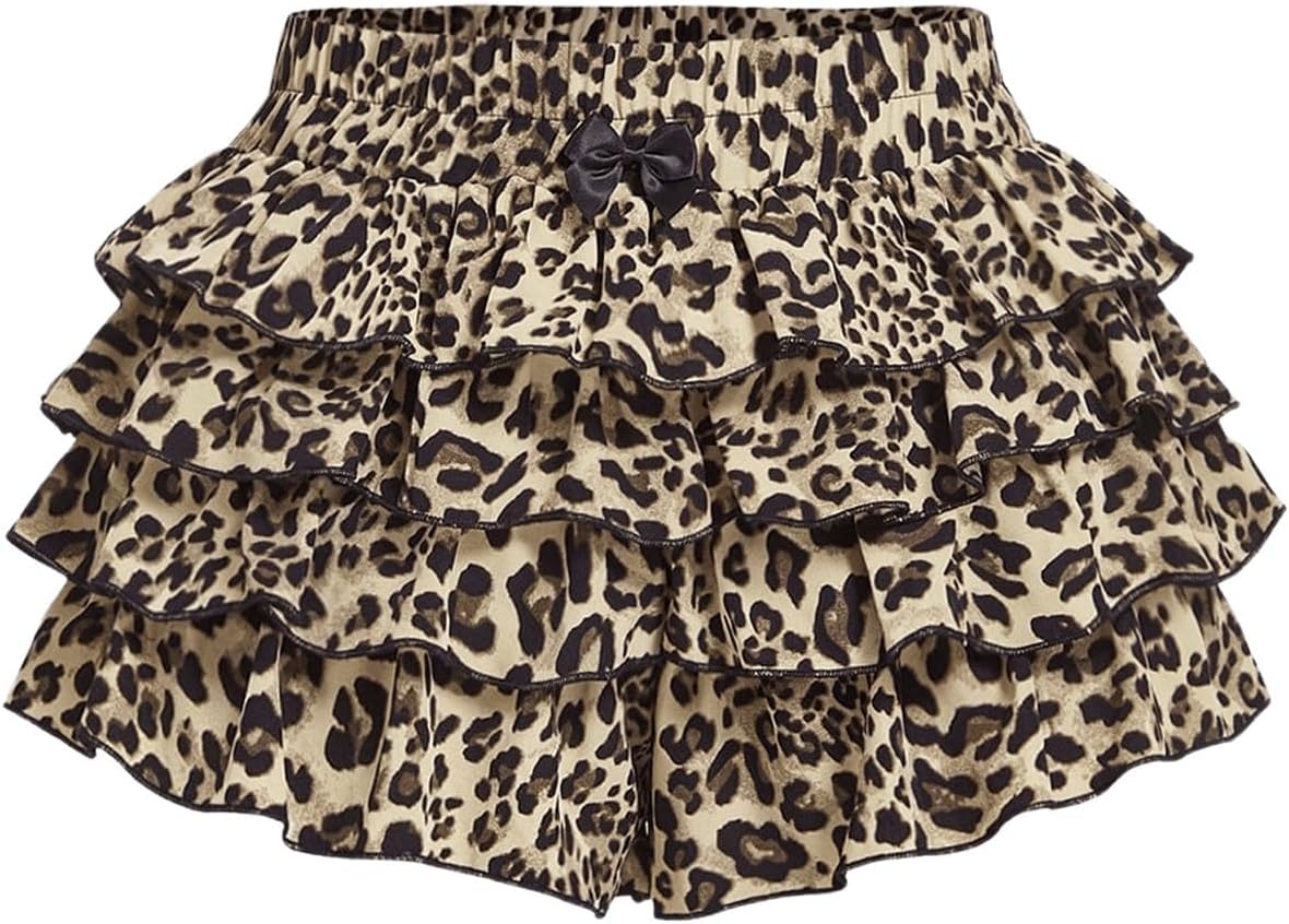 Women's Y2K Ruffle Shorts Gingham Bloomers Cute Mini Micro Shorts Rave Party Going Out Date Night Hot Pants