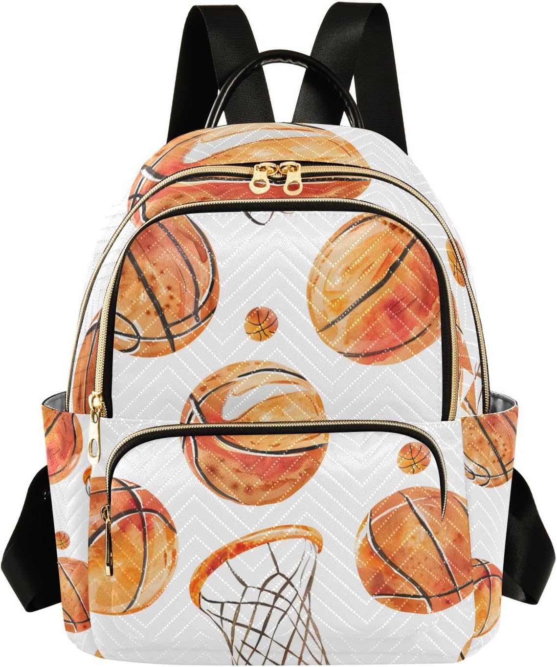 ALAZA Watercolor Basketball Small Backpack Purse for Women Travel Bag Lightweight Shoulder Bag Fashion Daypack